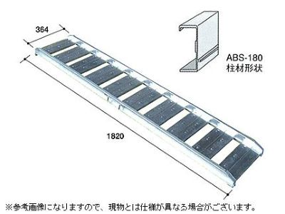 【返品不可・代引不可】0.5t アルミブリッジ 2本セット アルミス アルミブリッジ 小型建機・農機用 ABS-180-30-0.5 【ツメ式】【有効長1800×有効幅300(mm)】【180cm 30cm 0.5t】【最大積載0.5t/セット(2本)】 【0.5トン】【0.5t】
