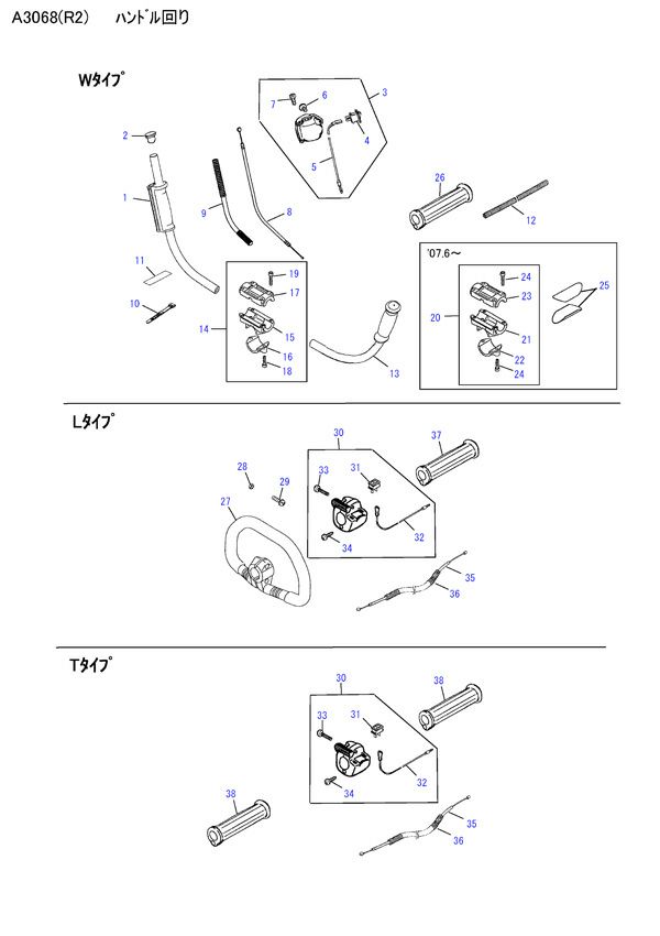 ゼノア 部品 ハンドル (部品番号：848B6332A0） | アグリズ