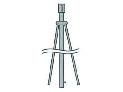 【永田】50mmアメス式クラー用立上り三脚1m（ソケット付） アルミ製