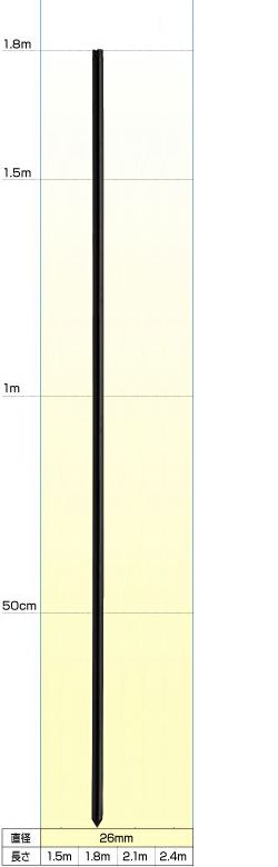 末松電子 電気柵 支柱 FRPポール 50本入 【φ26mm X 1.8m】 180cm 電柵支柱 FRP支柱 電柵