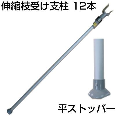 個人宅配送OK ｼﾝｾｲ 伸縮 枝受け支柱 平ｽﾄｯﾊﾟｰ AS-160 12本 アルミ製 1.6～2.8m 支柱径Φ34mm（伸縮側Φ30mm） 耐荷重75kg 果樹